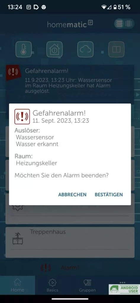 Du deaktivierst die Sirene über die App
