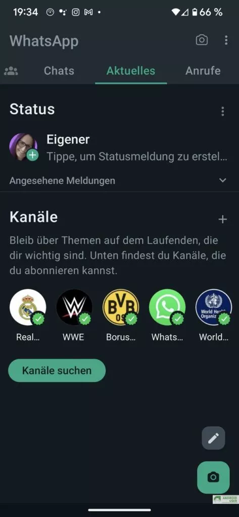 Du kannst einen WhatsApp Kanal aussuchen und abonnieren