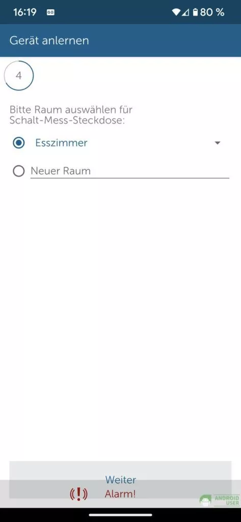 Raumvergabe der Schalt-Mess-Steckdose