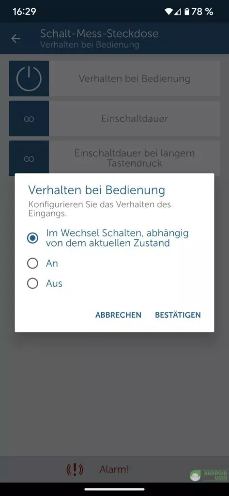 Einstellungen der Homematic IP Schalt-Mess-Steckdose