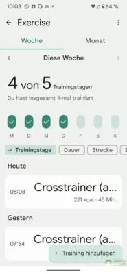 Trainings und mehr sind jetzt etwas farbloser