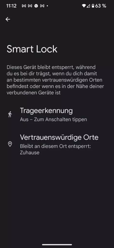 Smart Lock unter Android 13
