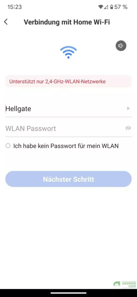 Die Nutzung ist nur im 2,4 GHz WLAN möglich