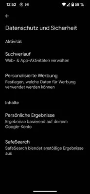 Google Safesearch über die Google App deaktivieren