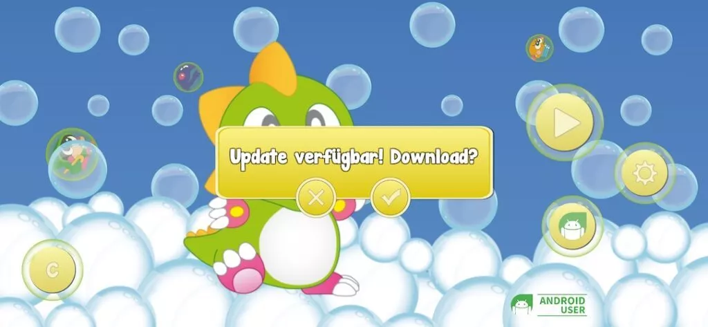 Beim Start des Spiels wird geprüft, ob ein Update auf dem Server von Android User existiert.
