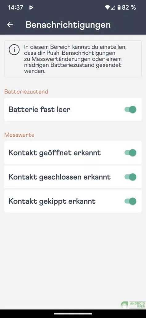 Push-Mitteilungen in der Homepilot App