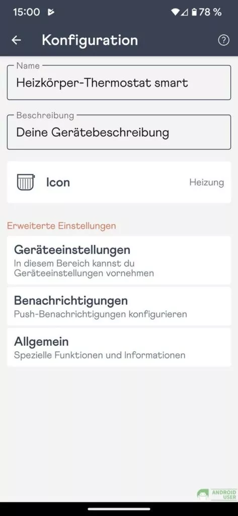 Einstellungen des Heizkörperthermostat