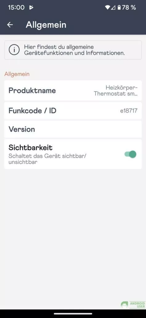 Einstellungen in der App