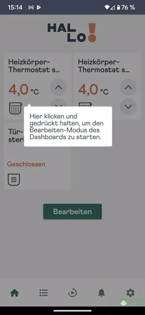 Per Sternen-Button legst du die Komponenten im Dashboard ab.