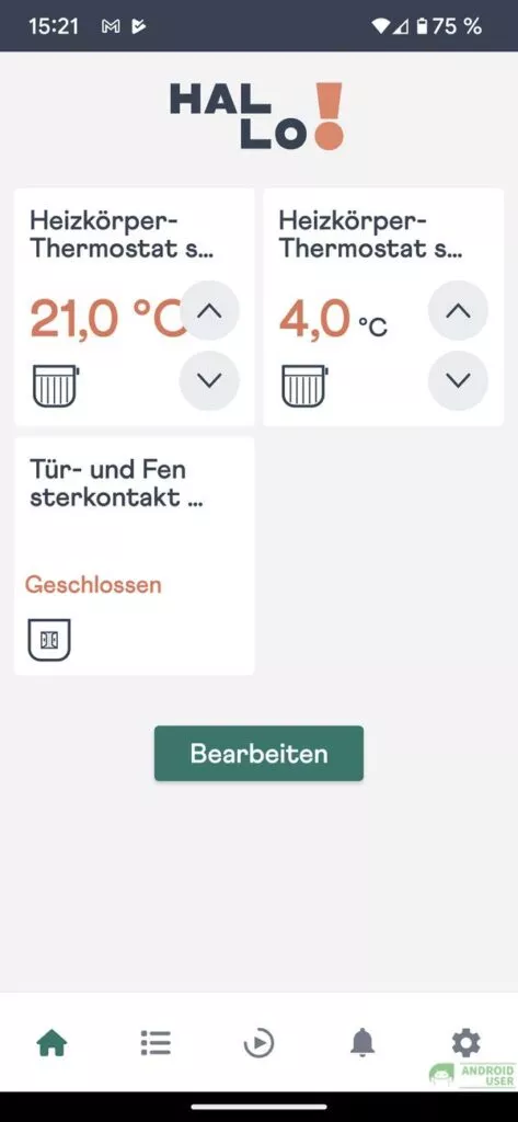 Die Heizung wird via Smartphone gesteuert.
