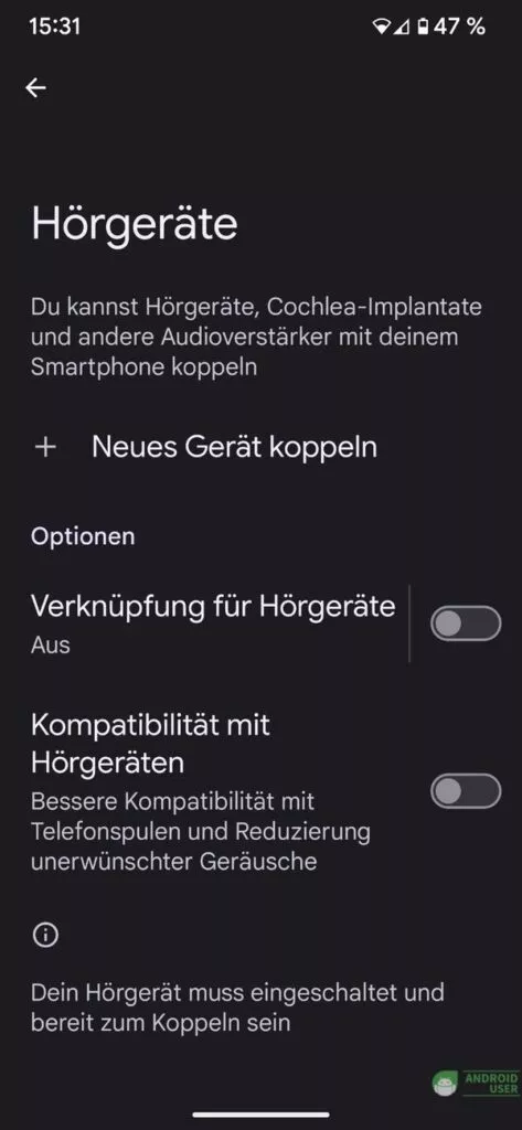 Unter Android 14 wird das Verbinden eines Hörgerätes ganz einfach