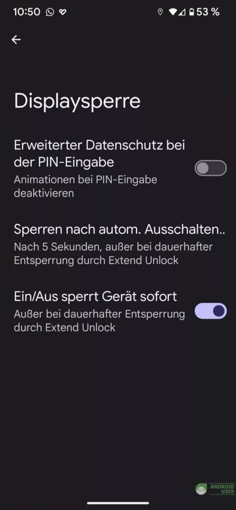 Erweiterter Datenschutz der PIN Eingabe