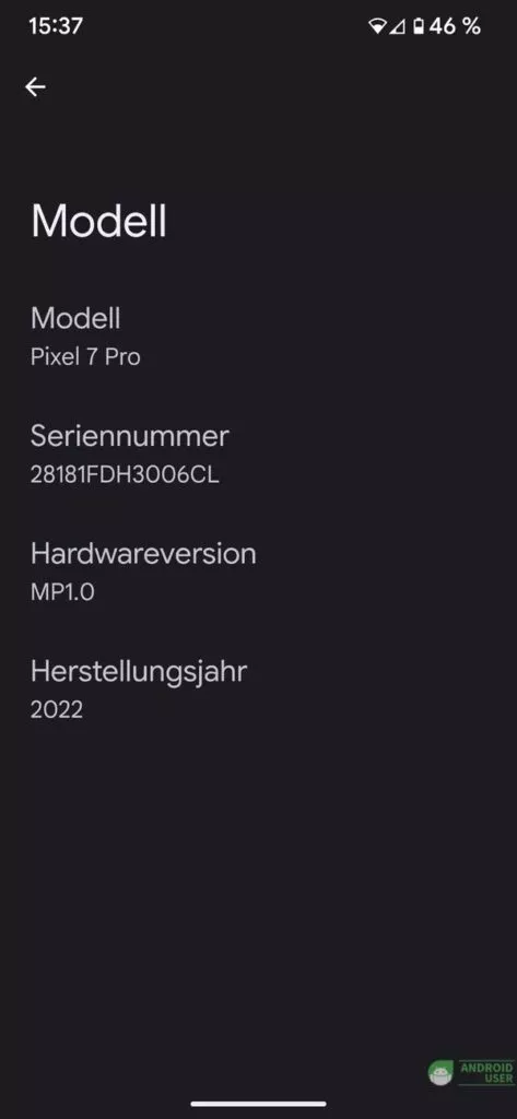 Android 14 zeigt das Herstellungsjahr deines Smartphones.