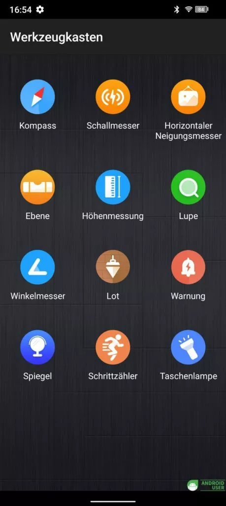Werkzeugkasten App auf dem Doogee V31 GT Rugged Phone