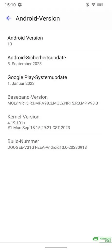 Android 13 und Sicherheitspatch von September 2023