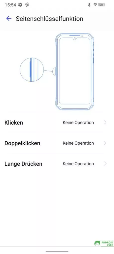 Belegung der Seitentaste des Rugged Phone Doogee V31 GT