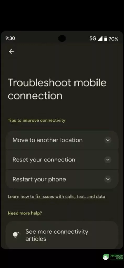 Mobile Verbindung Fehlerbehebung