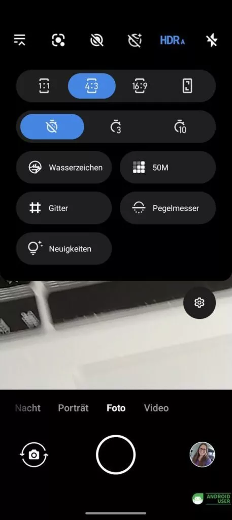 Einstellungen plus 50 MP Fotografie