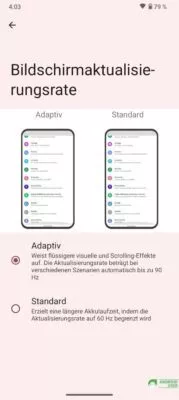 Das Display des Nokia hat eine Bildwiederholrate von 90 Hz