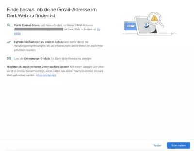 Dark Web, Scan der Mail Adresse