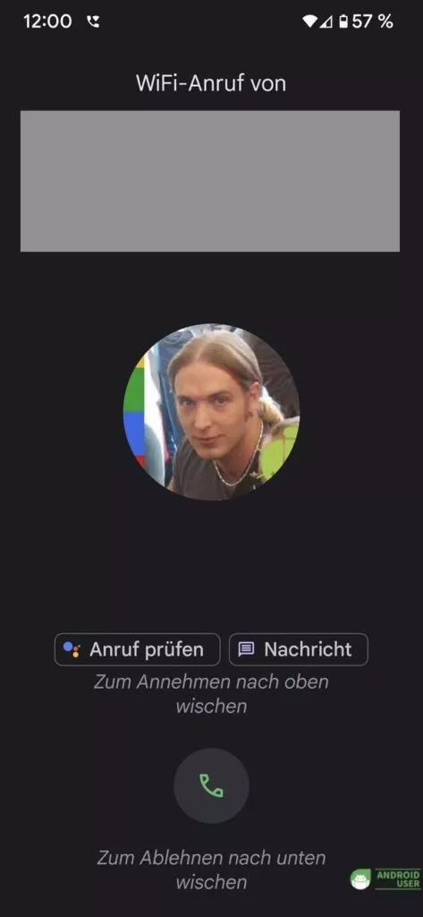 Anruf prüfen oder Nachricht