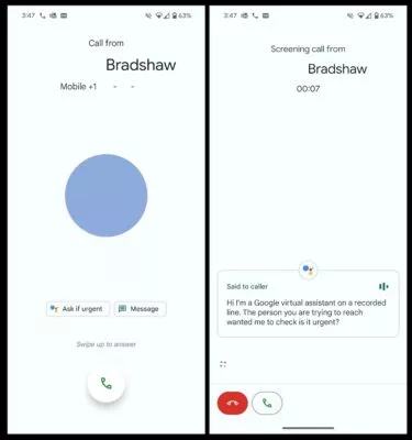 Call Screen eigene Kontakte ist es dringend