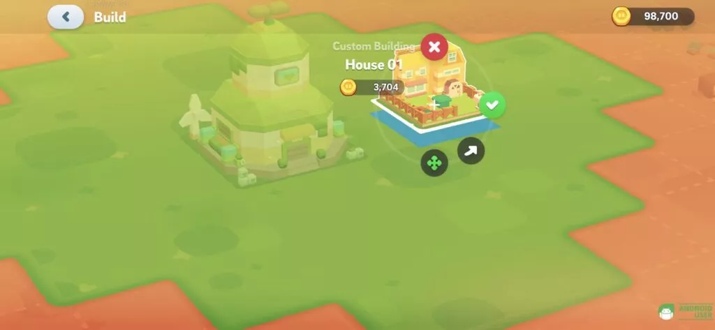 Im Städtebauspiel einen Standort für das Haus auswählen