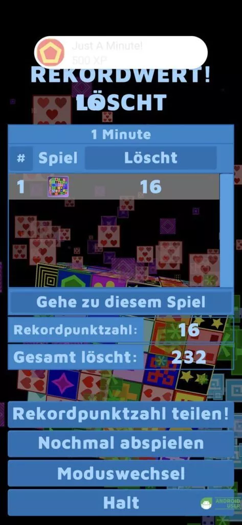 Löscht Modus in Cubistry