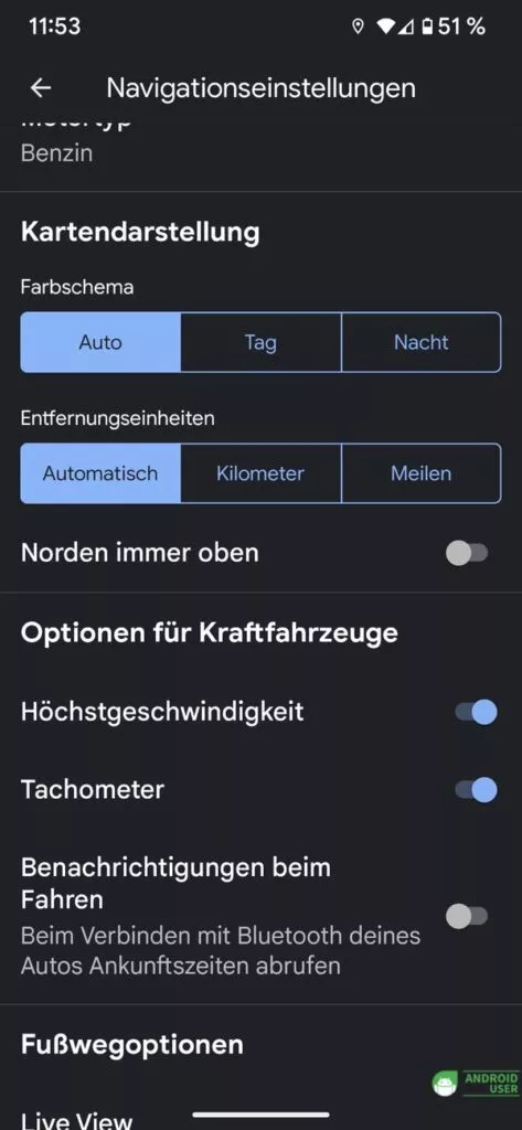 Nach der Fahrt ist auch die Anzeige für die Höchstgeschwindigkeit vorhanden
