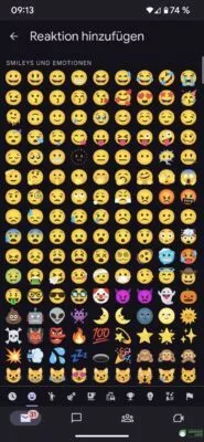 Die Auswahl der Emojis ist groß