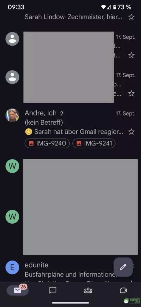 In der Mail Übersicht wird ebenfalls die Reaktion angezeigt