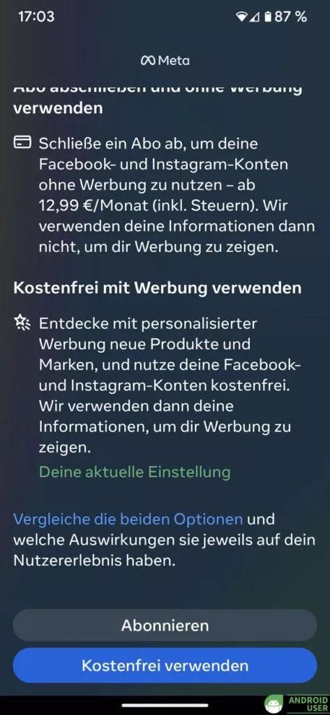 Meta kostenfrei mit Werbung nutzen