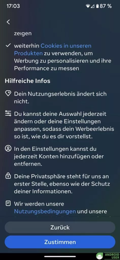 Infos für die Nutzung von Meta