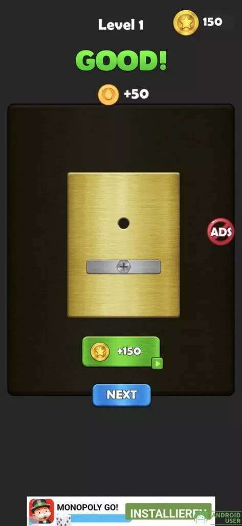 Du startest in Level 1 von Screw Puzzle