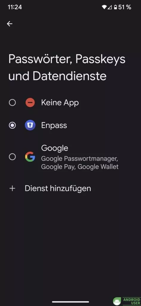 Du wählst aus, welchen Passwortmanager du nutzen möchtest