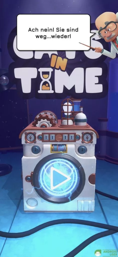 Cats in Time, Start des Spiels, die Zeitmaschien rotiert