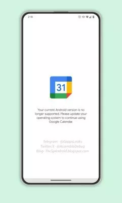 Google Kalender Meldung unter Android 7.1