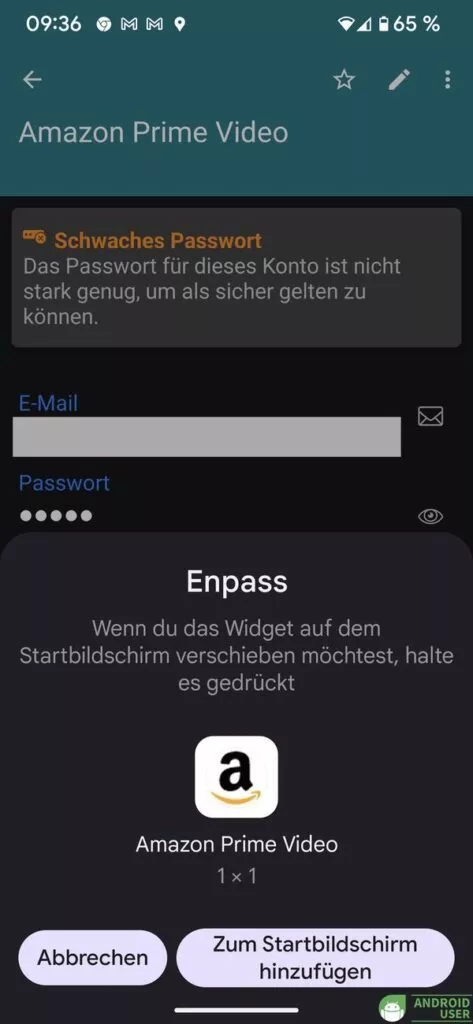 Mit dem Widget gibt es einen schnelleren Zugriff auf den Login per Passkey