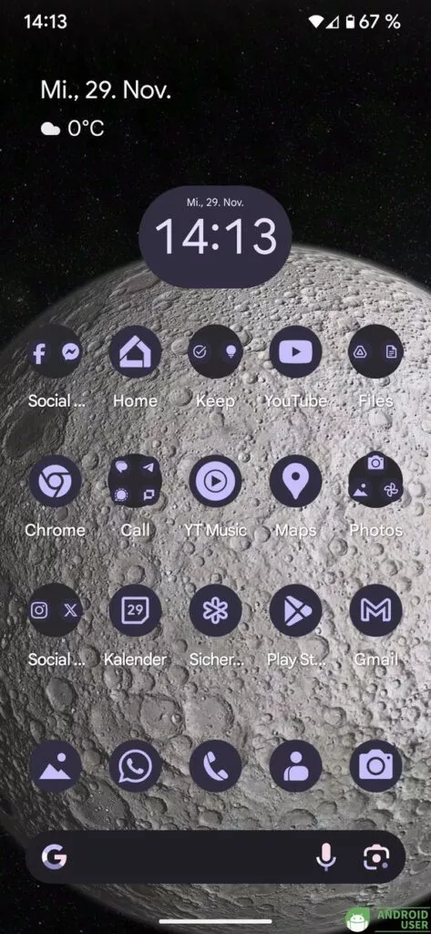Der Mond als 3D Live Hintergrund