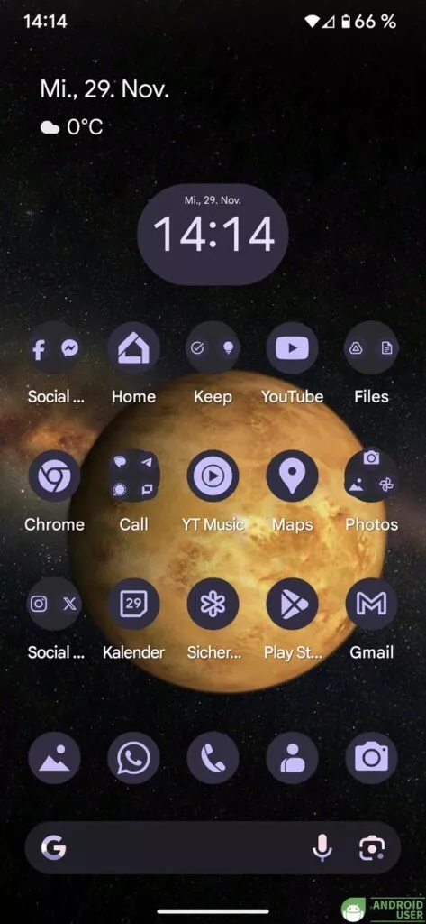 Ein Planet als Wallpaper aus der Planeten 3D Live Hintergrund App
