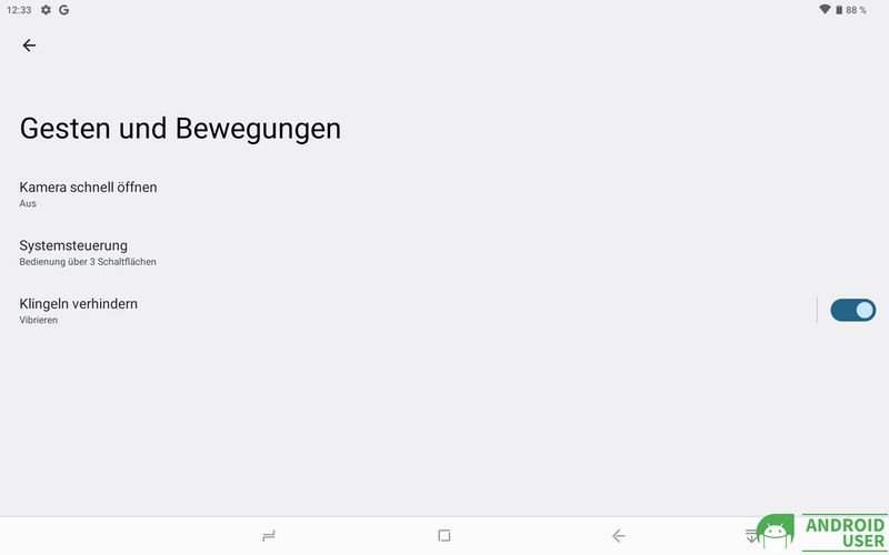Gesten und Bewegungen auf dem Tablet