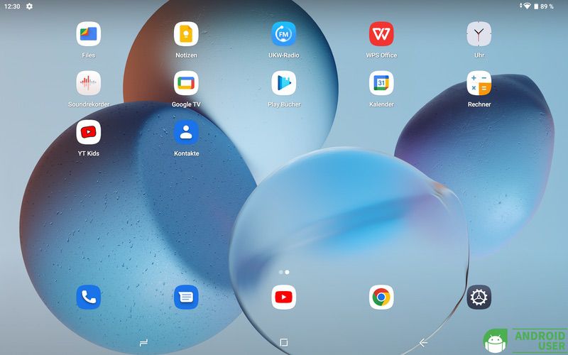 Es ist kein App Drawer vorhanden