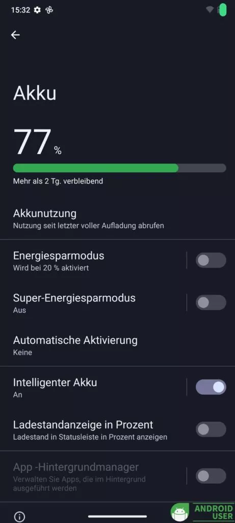 Der Akkuenergiesparmodus des Nokia X30 5G
