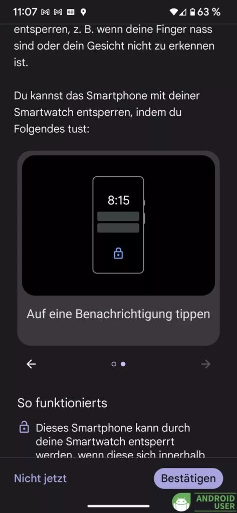 Watch Unlock für die Pixel Watch