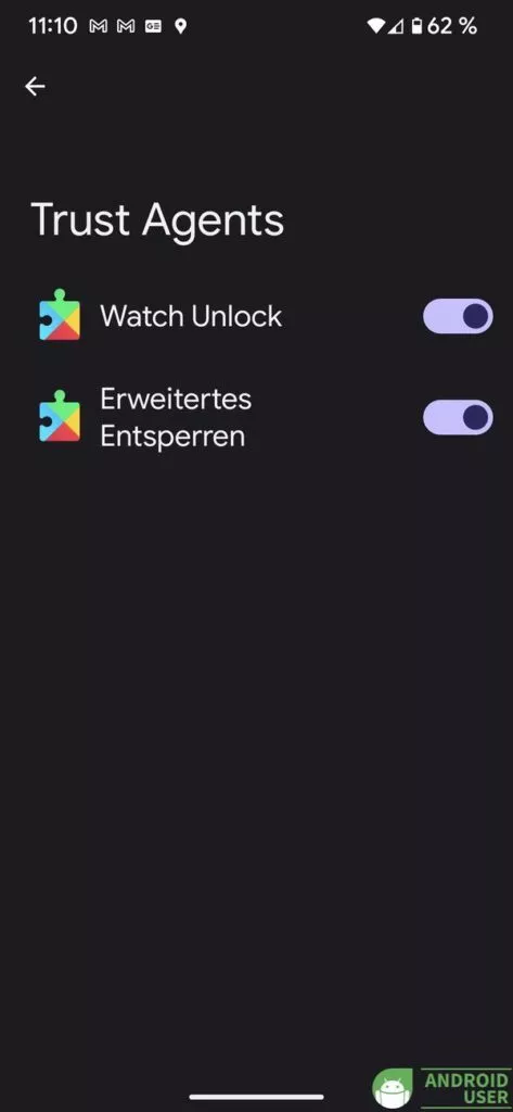 Watch Unlock und erweitertes Entsperren als Trust Agent