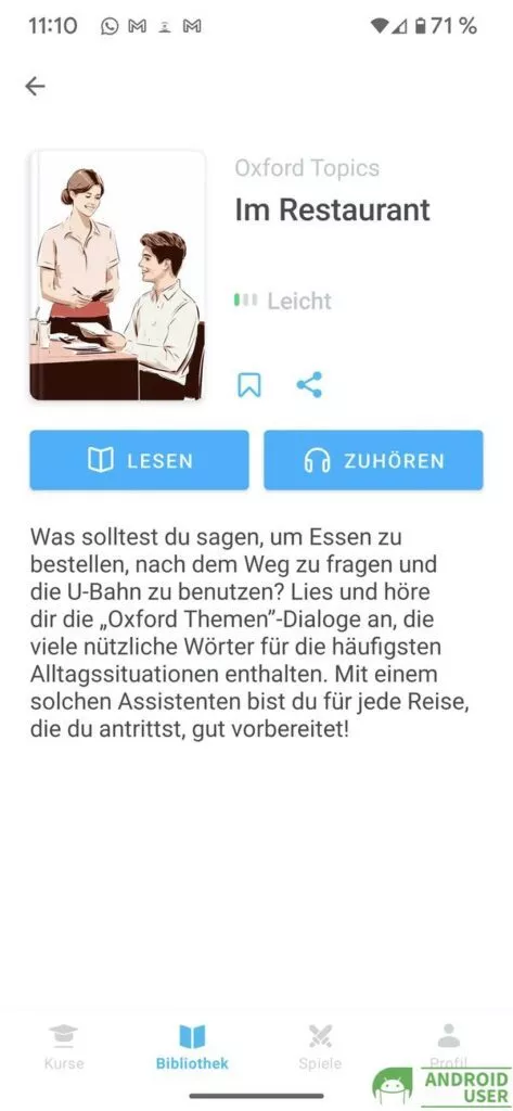 Hör- und Lesebücher zum Englisch lernen in der EWA-App