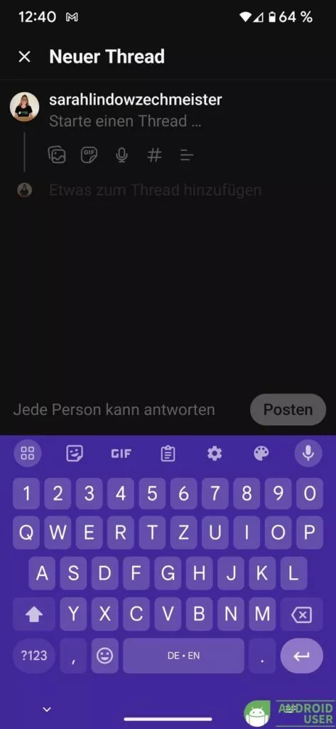 Du erstellst einen eigenen Thread