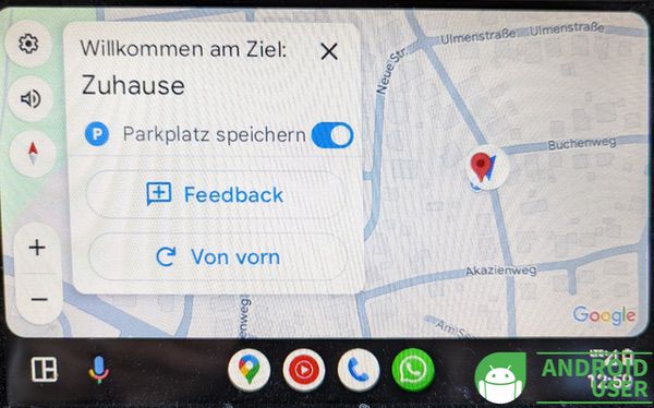 Sofern die Navigation beendet ist, erfolgt die Abfrage, ob du deinen Parkplatz speichern möchtest.