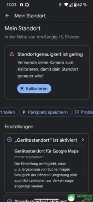 Google Maps Parkplatz speichern