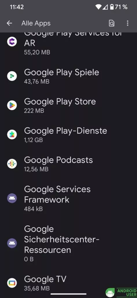 Google Play Dienste ist eine System-App